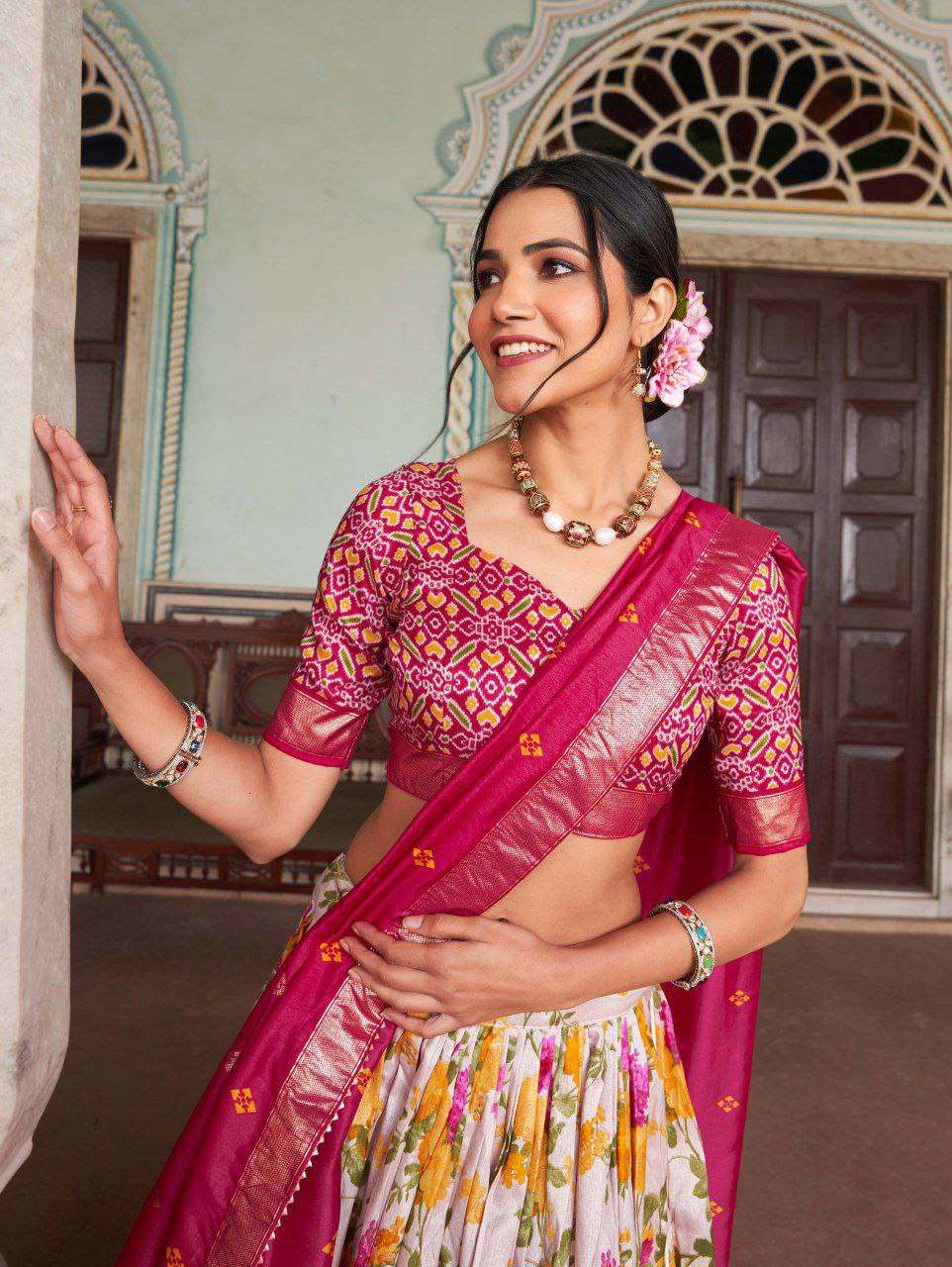 Women's Tussar Silk Patola Print Lehenga Choli with Dupatta ? Foil Work Stitched Lehenga Set - Image 12